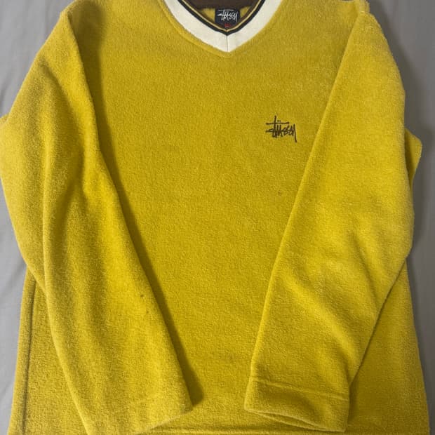스투시 타월 니트 옐로우