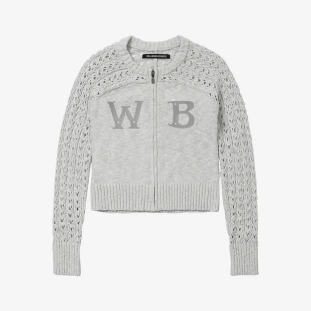 웰빙익스프레스 니트 집업 가디건 Crochet Knit Cardigan