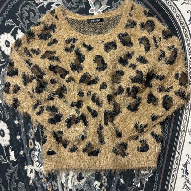 Chip clip 호피 니트 빈티지