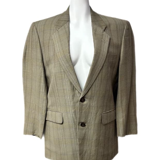 크리스찬디올 울/리넨 체크자켓