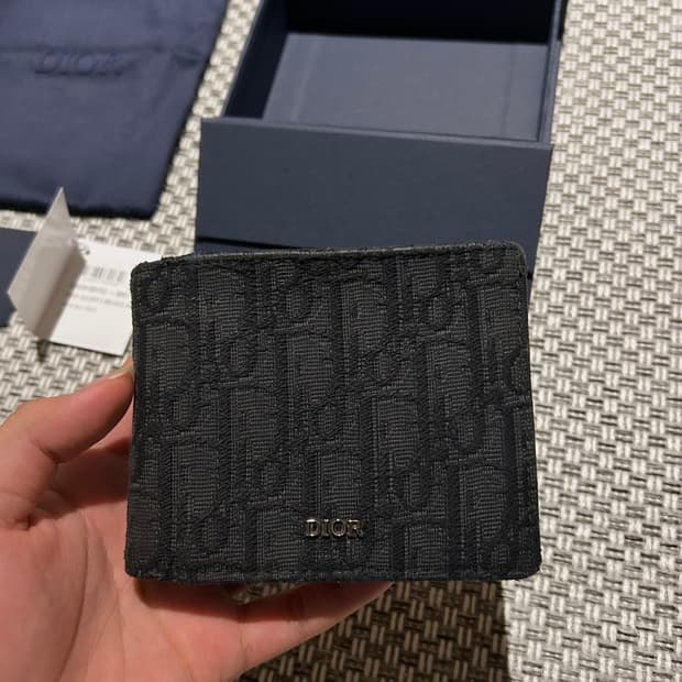[정품] 디올 오블리크 반지갑 블랙