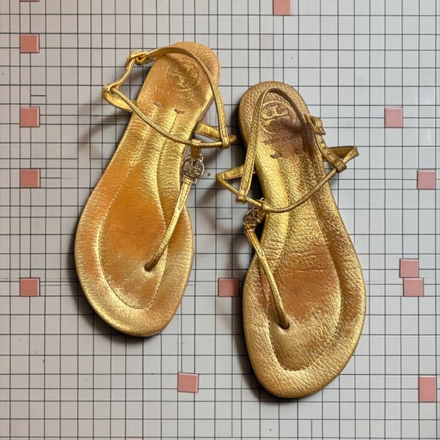 Tory Burch, Emmy Metallic Thong Sandals