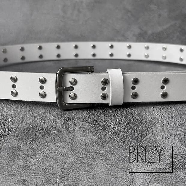 [Unisex] GRID 스터드 이태리 베지터블 가죽 웨스턴 벨트