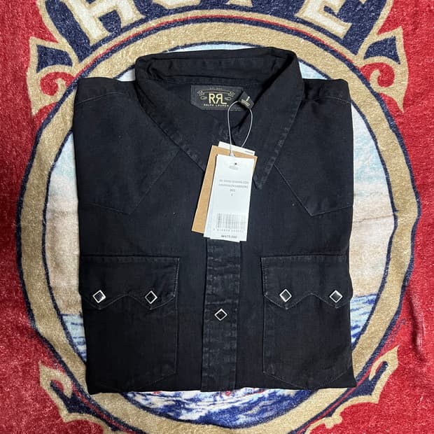 RRL 웨스턴 블랙 셔츠 더블알엘