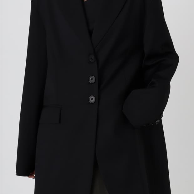 TREEMINGBIRD 블랙 블레이저 오버핏 자켓