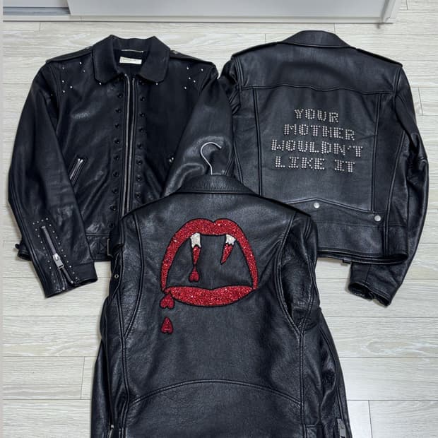 급처 생로랑 L01 17fw 더블라이더 램스킨 레더자켓 스터드 46사이즈