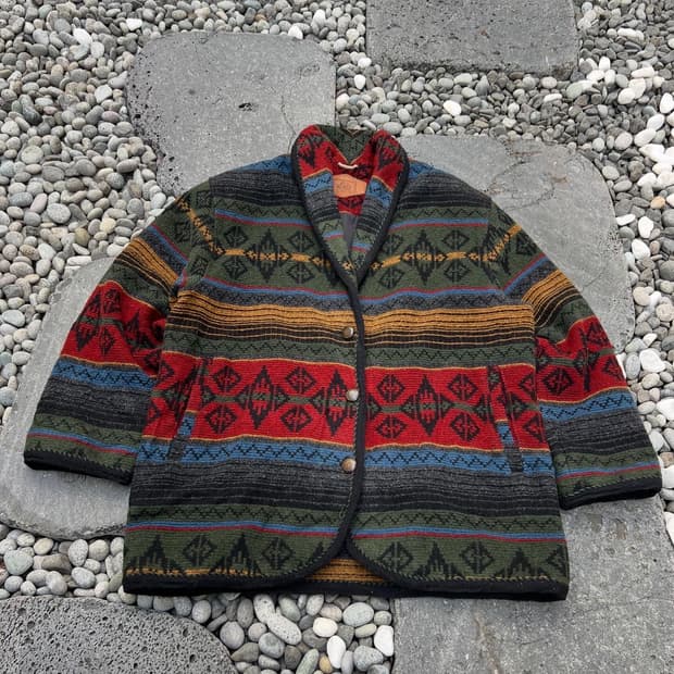80s WOORICH NAVAJO NATIVE AZTEC 나바호울자켓