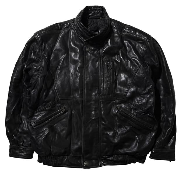 진도 안토노비치 램스킨 봄버 자켓 블랙