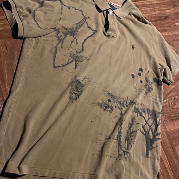 폴로 랄프로렌 사파리 프린팅 카라티 xl