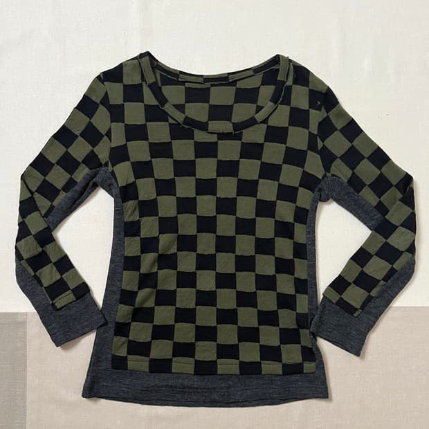 요지야마모토 체커보드 레이어드 니트 Y’s yohji yamamoto