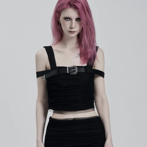 일리오 블랙 벨트 레이어드탑 민소매 2