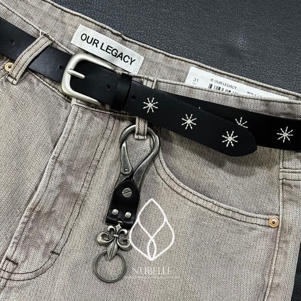 🌗 Daisy stitch belt / 데이지 플라워 스티치 가죽 벨트