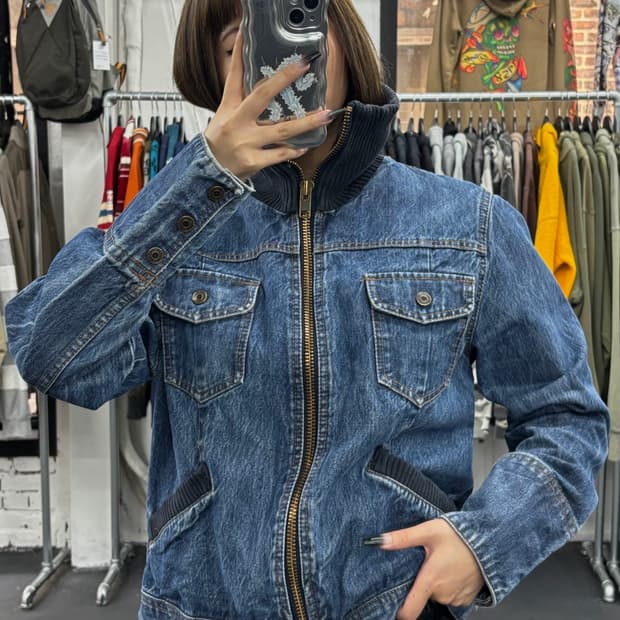 GAP 갭 하이넥 디테일 데님자켓