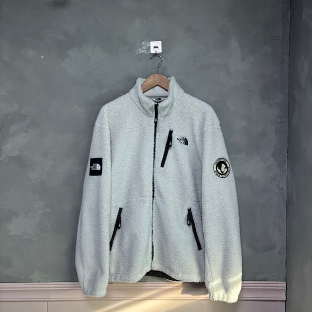 노스페이스 플리스 화이트 브라운