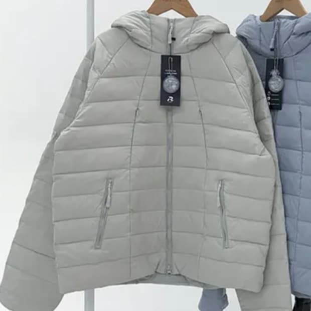 오리털 경량패딩 그레이 L