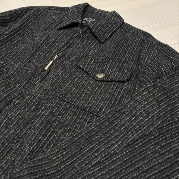 빈티지 박스핏 울 블루종 자켓