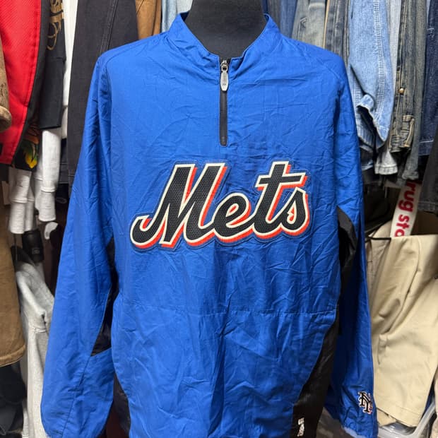 [M] 마제스틱 어센틱 MLB 뉴욕 메츠 풀오버 자켓