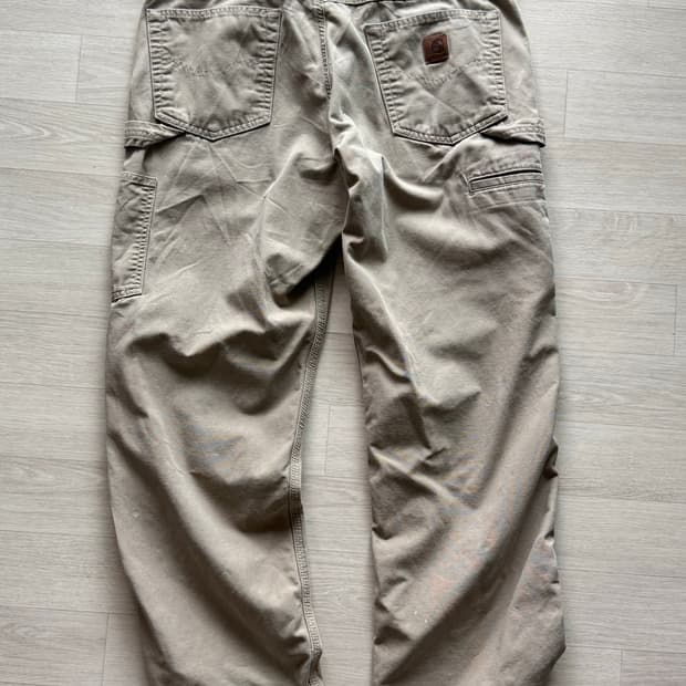 칼하트 싱글니 루즈핏 워크팬츠 베이지 34x30 표