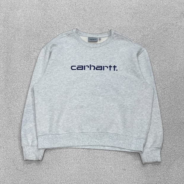 칼하트 Carhartt wip 스펠 자수 로고 맨투맨 라이트그레이