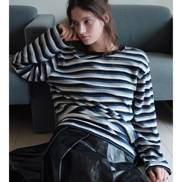 오버듀플레어 스트라이프 티셔츠 택달린 새상품