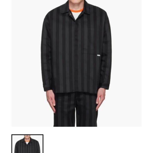 [XL] SUNNEI 블랙 스트라이프 코튼 셔츠 자켓 새상품