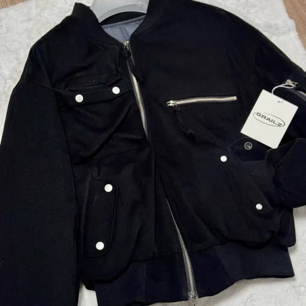 그레일즈 멀티 지퍼 봄버 자켓 셋업 블랙
