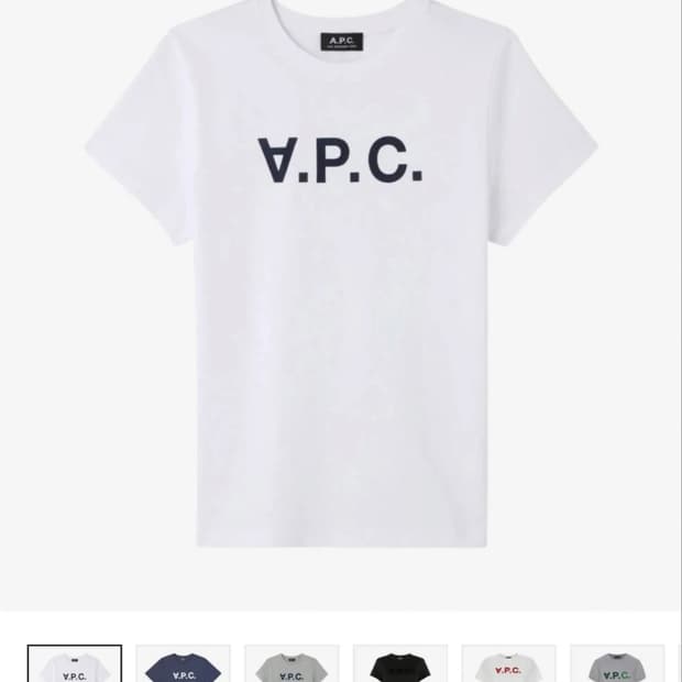 아페세 A.P.C. V.P.C. 로고 반팔 티셔츠 s