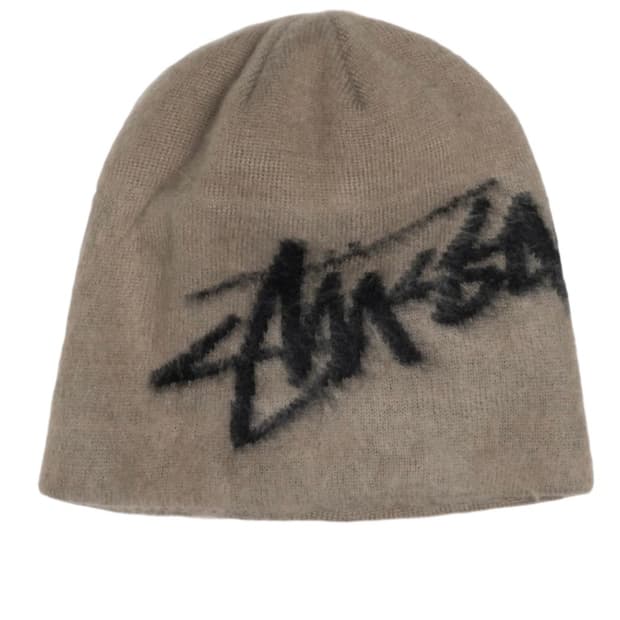 스투시 브러쉬드 아웃 스탁 스컬캡 비니 샌드