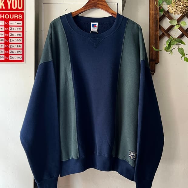 [XL]90's Russell Made in USA 러셀 투톤 스웻셔츠