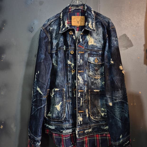 버커루 빈티지 데님 자켓 XXL