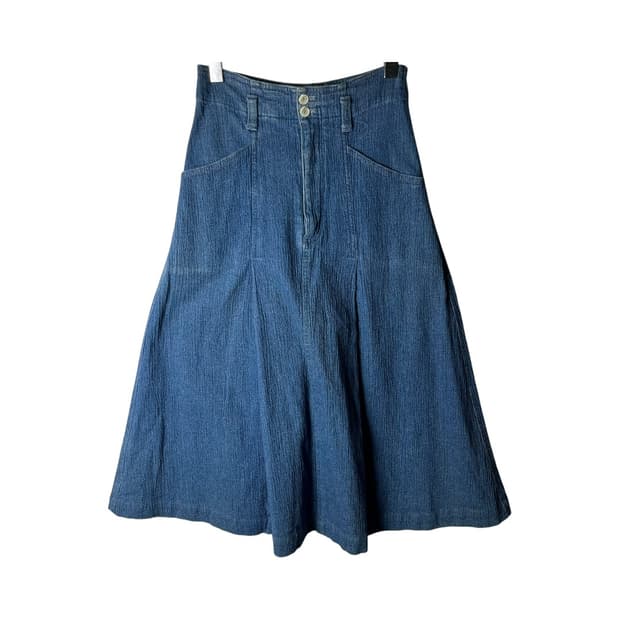 [ISSEY MIYAKE HAI] 90's 하이 스포츠 데님 롱스커트