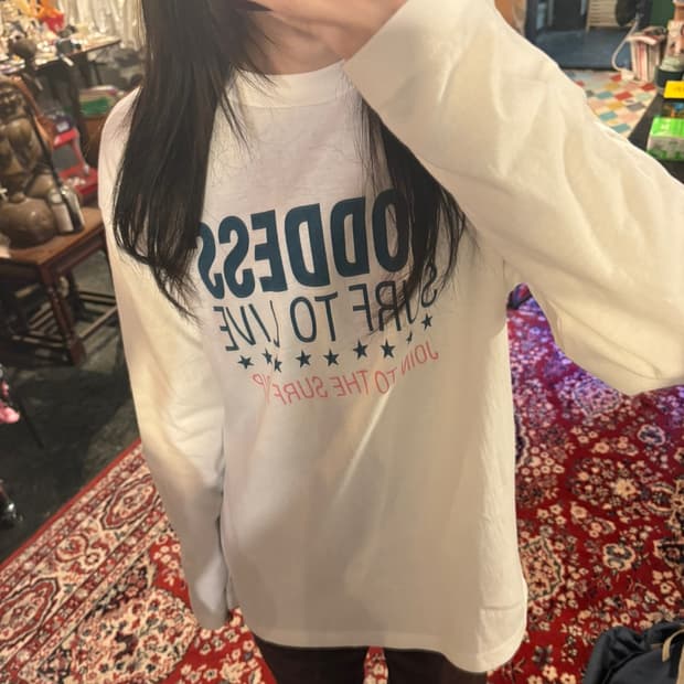 Goddess 프린팅 롱슬리브 티셔츠 화이트 L