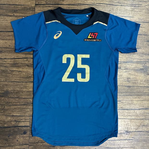 아식스 일본 배구 유니폼 25번 SENOBIRU 기능성 반팔 L