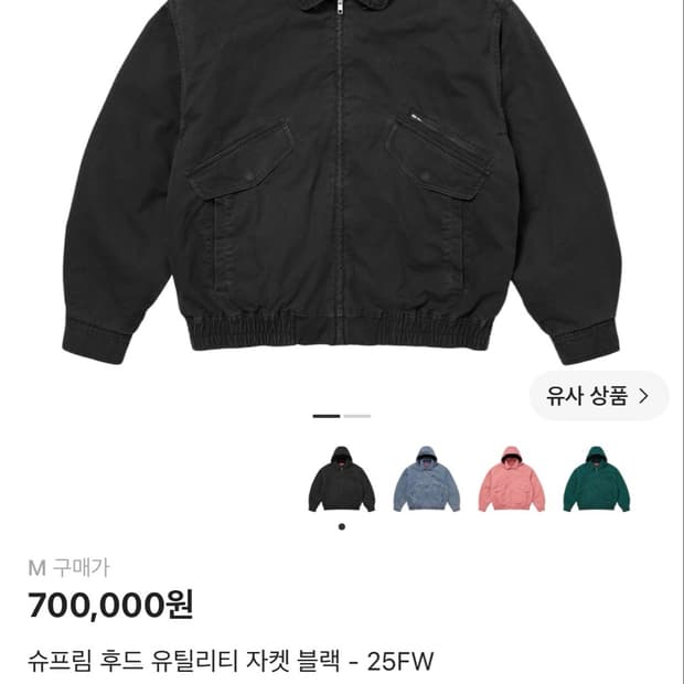 슈프림 후드 유틸리티 자켓 블랙