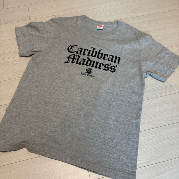 빈티지 프린팅 티셔츠 그레이 L(100-103)