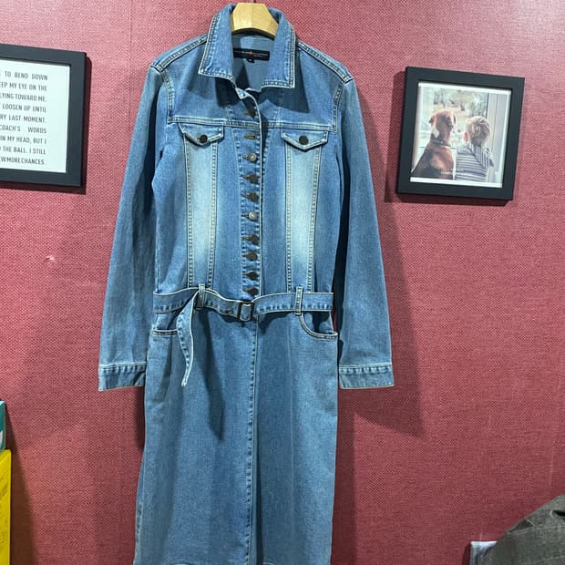 데님 롱 원피스 M