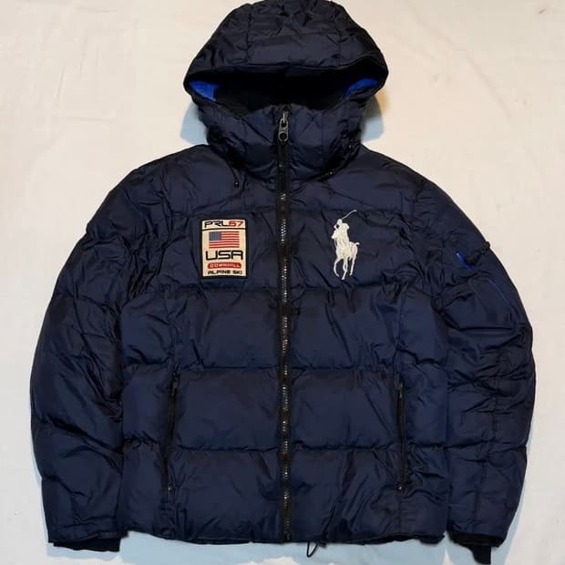 폴로 랄프로렌 빅포니 치프키프 USA 성조기 패딩 네이비