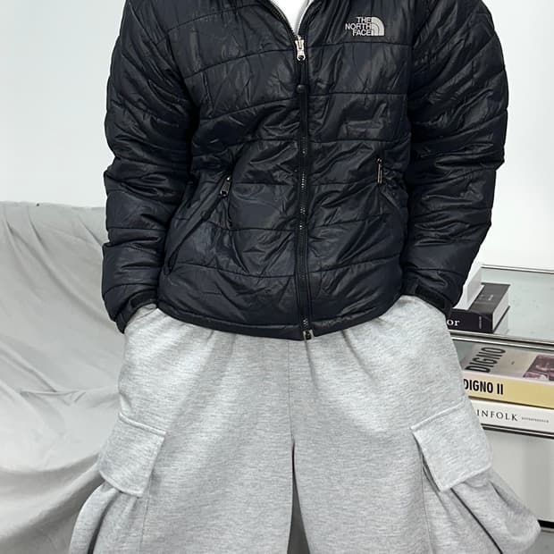 노스페이스 유광 경량패딩 L