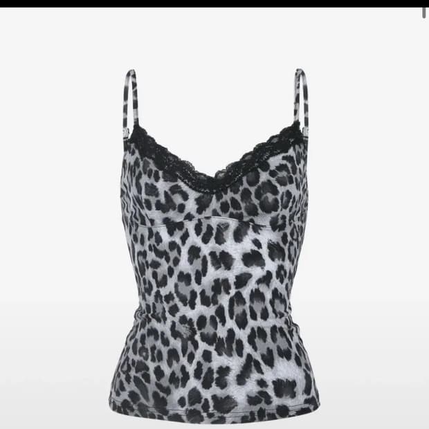 어나더에이 레오파드 레이스 슬리브리스 그레이 갸루