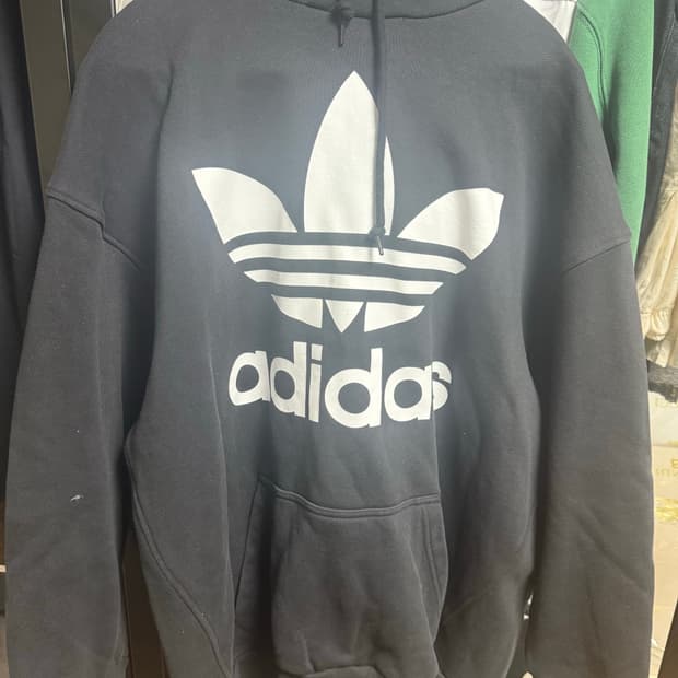 아디다스 로고 오버핏 후드