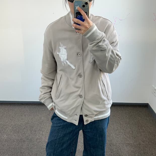 나이키X MLB bombers 애쉬베이지 야구점퍼