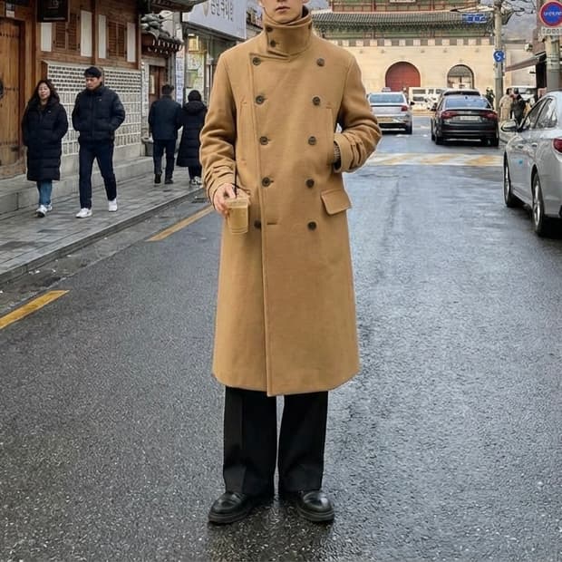 Bed J.W. Ford  2017 FW 더블 브레스트 넥커프  롱 코트