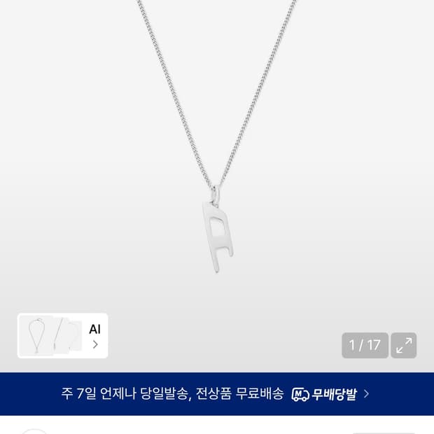 디젤 D 로고 체인 펜던트 목걸이 DX1625040