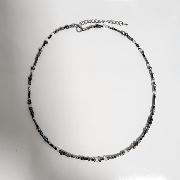 남자 블랙 패션 비즈 목걸이