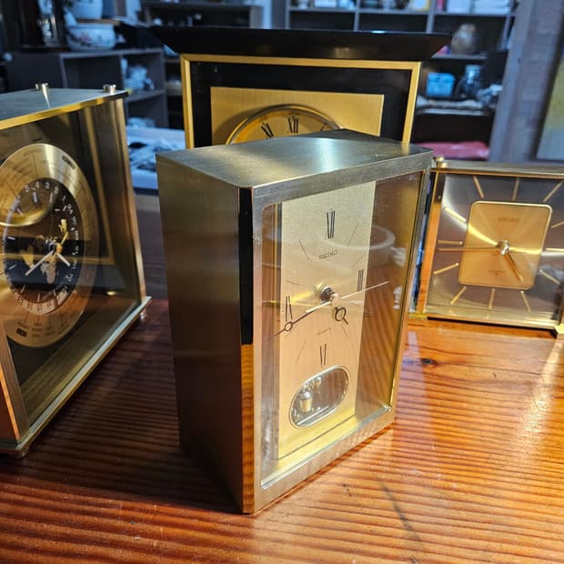 세이코 황동제작 프리미엄 빈티지 탁상시계 쿼츠