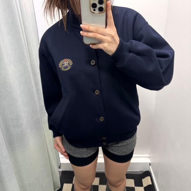 버버리 네이비 울 블루종 자켓