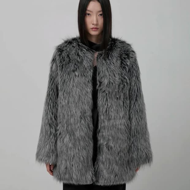 플레어업 퍼 자켓 Fur Jacket (FL-046_Charcoal)