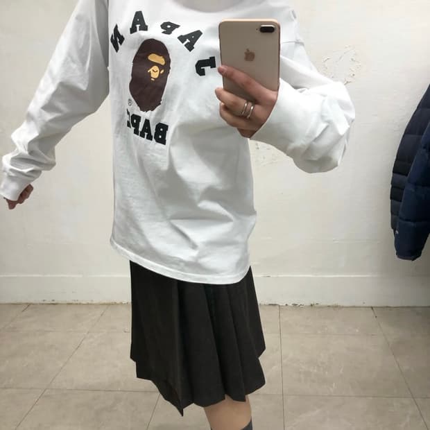 베이프 제펜 컬리지 롱슬리브 티셔츠