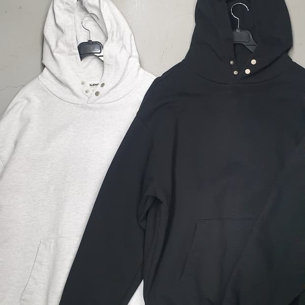 인사일런스 후드티 L 블랙/멜란지 그레이