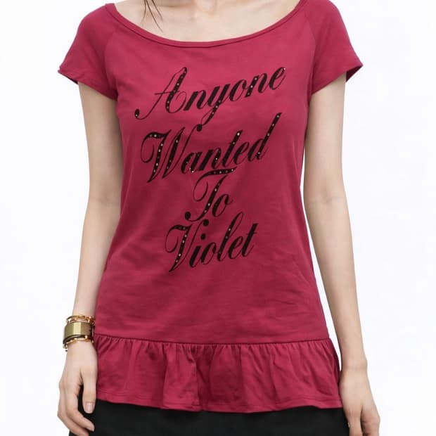 빈티지 락 시크 모던 레드 티셔츠